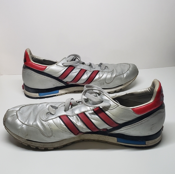 Silver and black and red adidas shoes size 11.5 US. - Picture 5 of 7